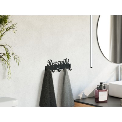 Wieszak z napisem Ręczniki...