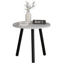Stolik kawowy CANO 55x55x50 cm – okrągły stolik loft na 3 nogach