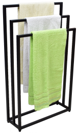 ST-PT01-60; Potrójny stojak łazienkowy na ręczniki; czarny mat; 1000x600x200mm