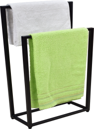 ST-PD01-75; Podwójny stojak łazienkowy na ręczniki; czarny mat; 1000x750x200mm