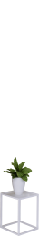 KWB-02-38; Kwietnik z półką blaszaną; profil 15x15; Biały mat, 300x300x380