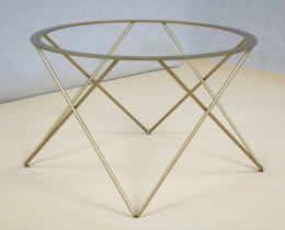 KSDRW-04-75; Stelaż stolika W; z drutu 10mm; okrągły; złoty; 750x750x410