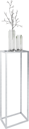 KWB-03-98; Kwietnik z półką blaszaną; profil 15x15; Chrom, 300x300x980