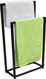 ST-PD01-60; Podwójny stojak łazienkowy na ręczniki; czarny mat; 1000x600x200mm