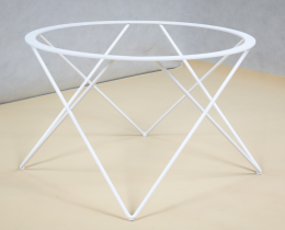 KSDRW-02-75; Stelaż stolika W; z drutu 10mm; okrągły; biały mat; 750x750x410